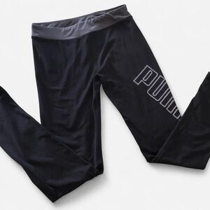 Black Puma Activewear Leggings Sage Green Waistband Girls L Women’s XS